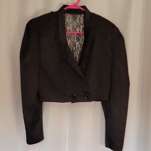 Vintage cute silky jacket with lace back